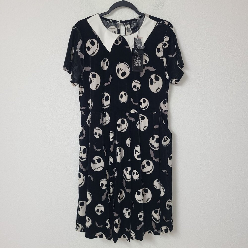 Torrid Disney Nightmare Before Christmas Velvet Collared Dress Plus Size 1X